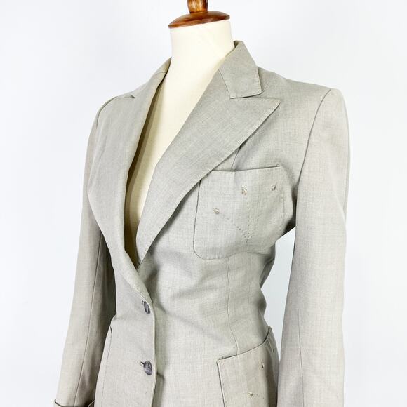 Vintage Jackets & Blazers - Vintage 50s embroidered beige blazer Tailored by Buddy Bates Size XS